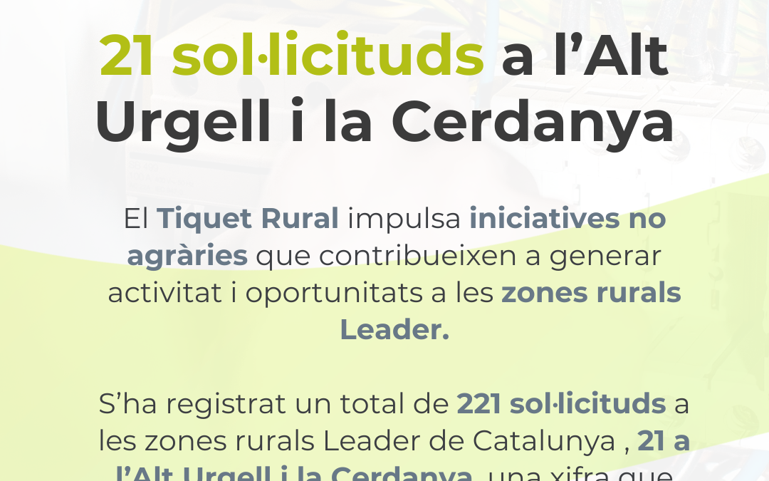 La 3a convocatòria del Tiquet Rural supera les 200 sol·licituds amb projectes com llibreries, equipaments esportius o forns de pa al territori Leader
